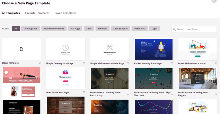 landing page templates seedprod