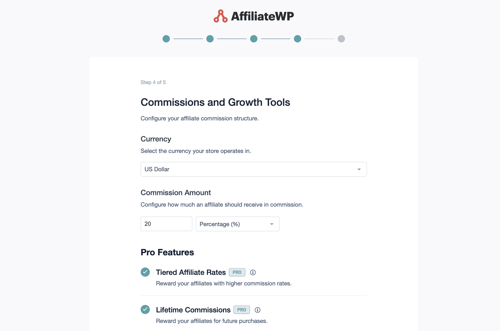commisions and growth setup