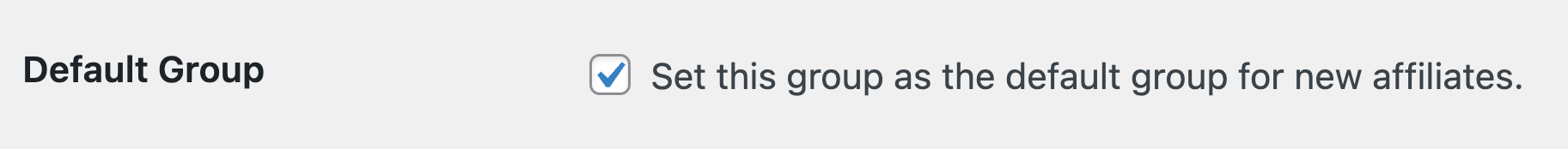Set this group as the default group for new affiliates