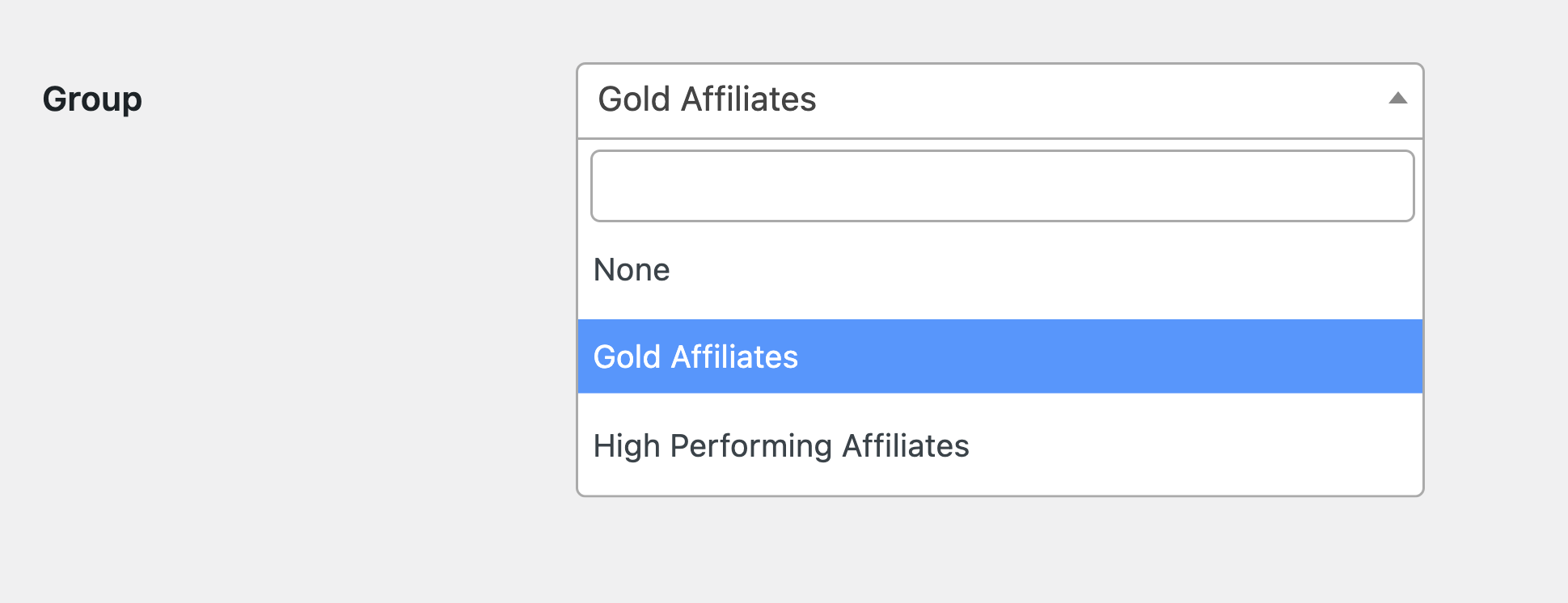 adding affiliate to group
