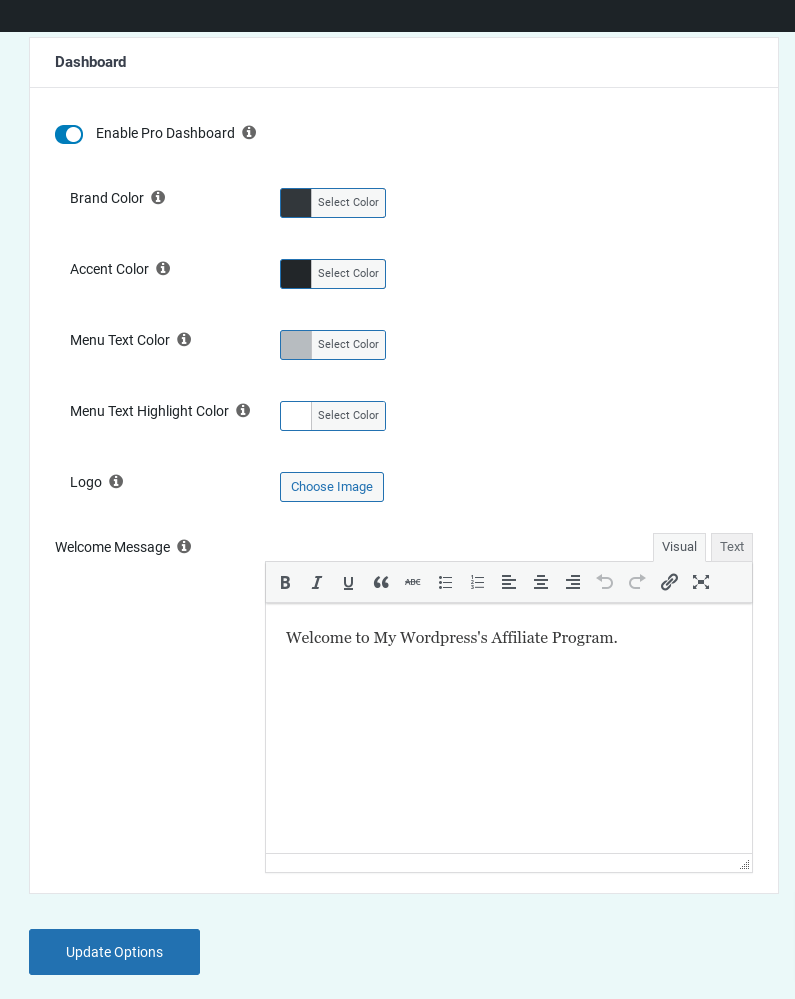 EA-Set-Welcome-Message | Easy Affiliate How To Customize Your Affiliate Portal