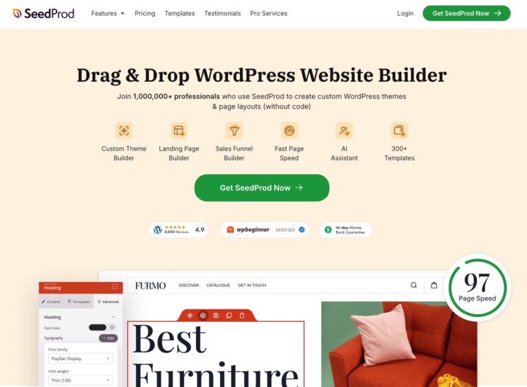 seedprod, the most powerful page builder plugin for WordPress