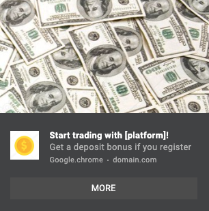 Push notification example for a trading offer
