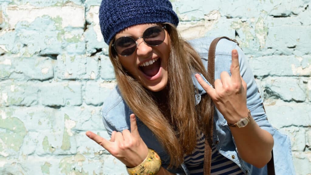 Cool girl wearing a beanie