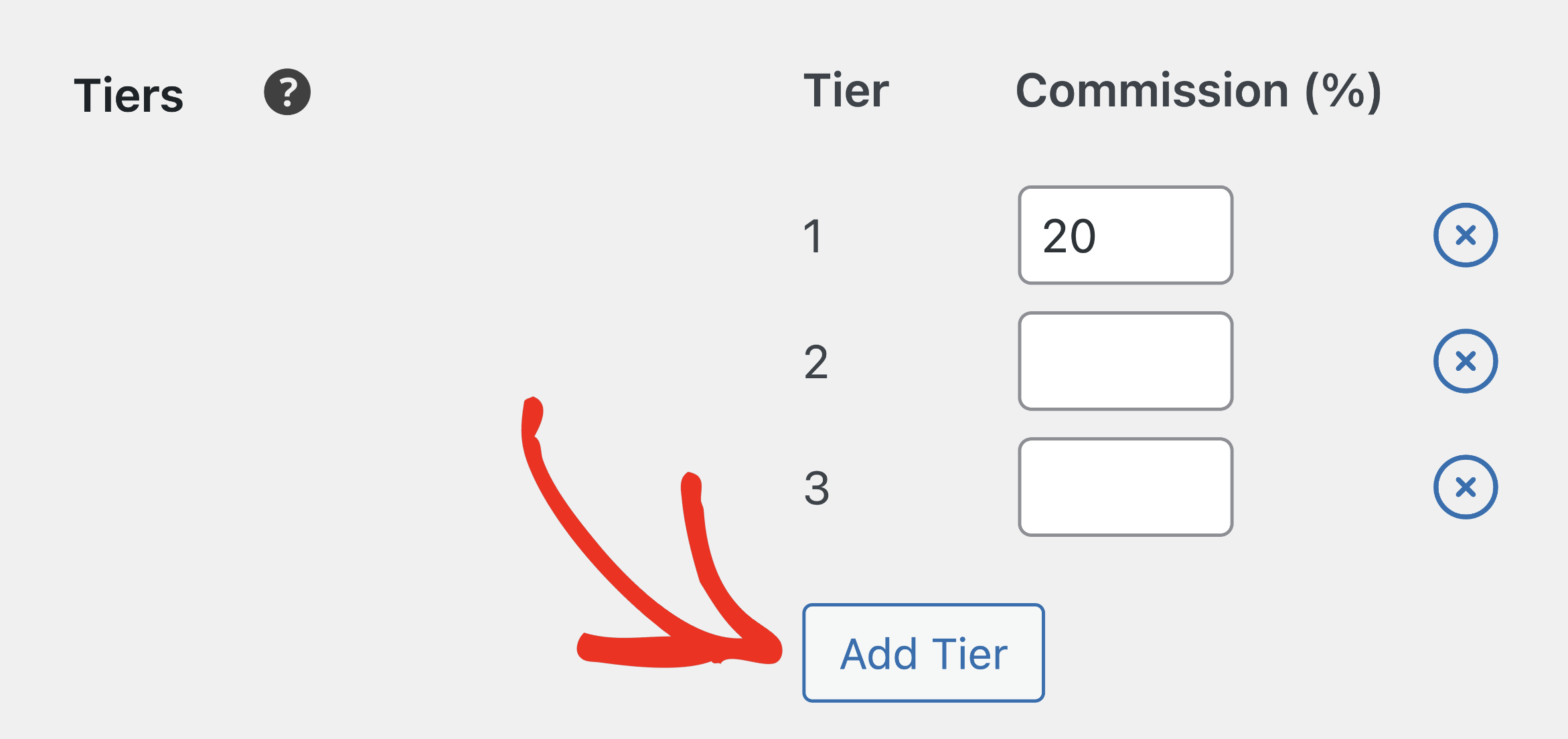 adding tiers