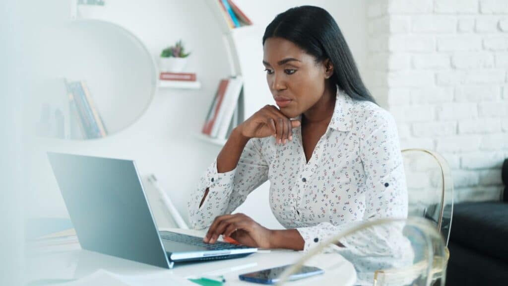 Woman being productive at work