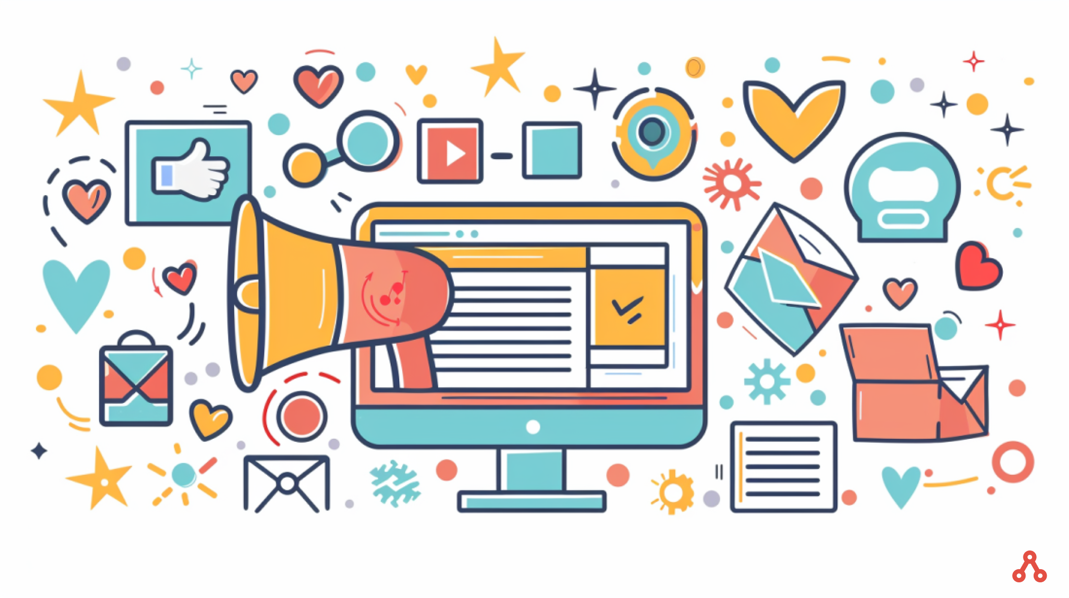 social media affiliate marketing illustration