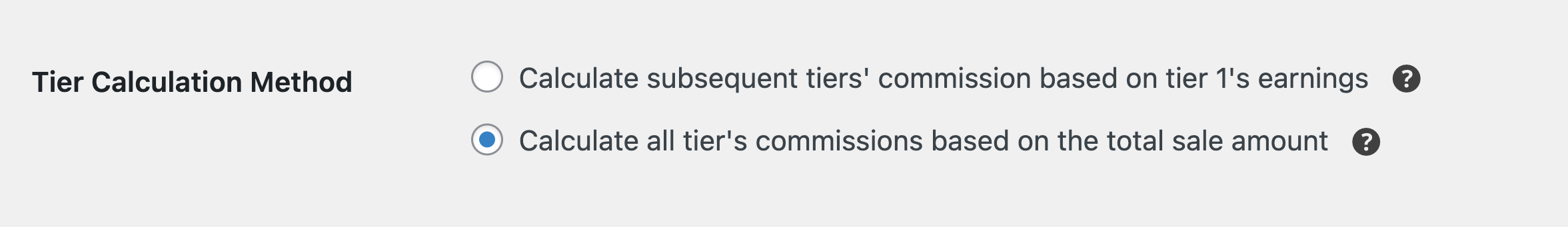 Tier calculation method